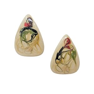 Vintage Swirl Enamel Earrings 80's